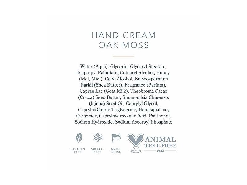 Beekman 1802 Goat Milk Hand Cream, Oak Moss, 3.4 oz/100 mL