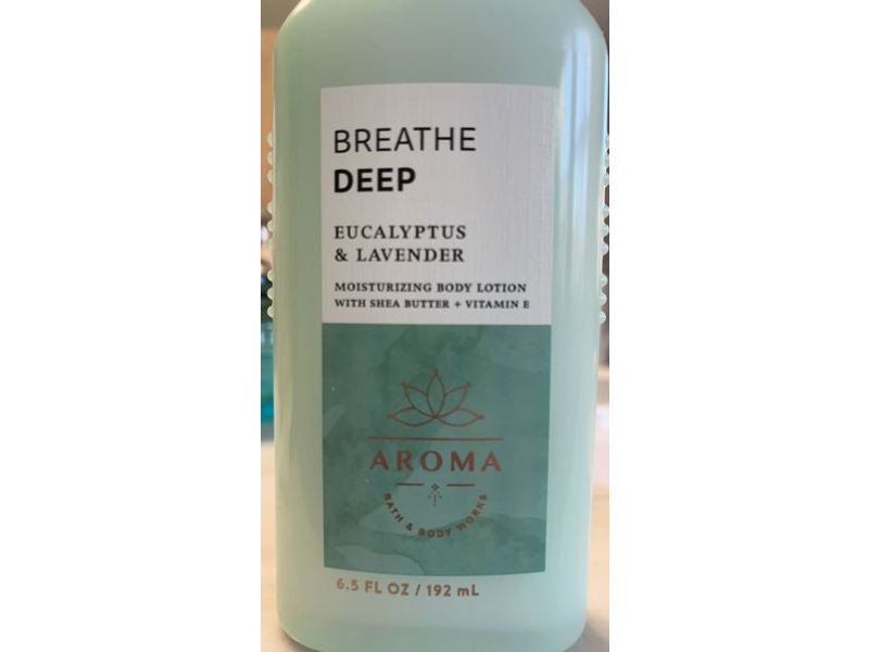 Bath & Body Works Aroma Breathe Deep Moisturizing Body Lotion, Eucalyptus & Lavender, 6.5 fl oz/192 mL