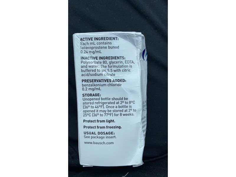 Vyzulta (latanoprostene bunod ophthalmic solution) 0.024%, 2.5 mL, Bausch + Lomb (RX)