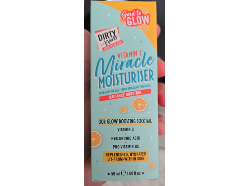 Dirty Works Good To Glow Hydratant Miracle Moisturiser, Vitamin C + Hyaluronic Acid & Pro Vitamin B5, 1.69 fl oz/50 mL