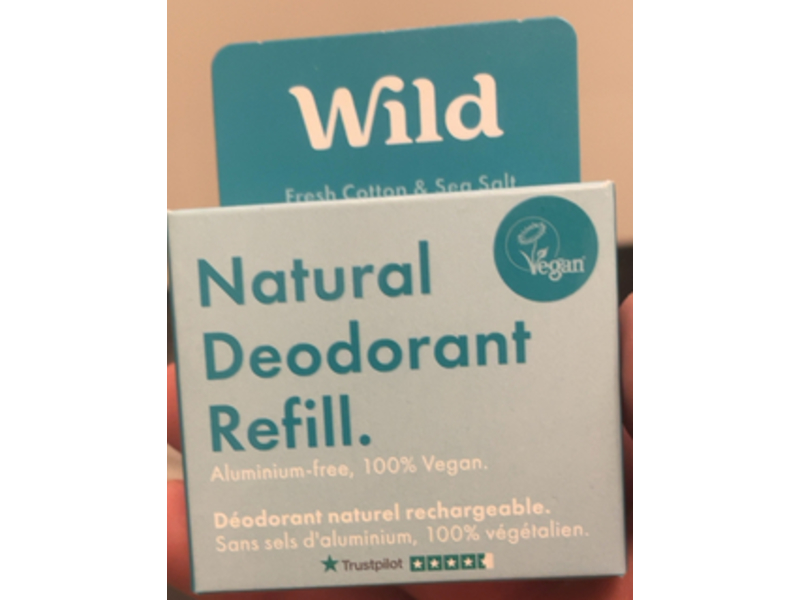 Wild Natural Deodorant Refill, Fresh Cotton & Sea Salt, 1.4 oz/40 g