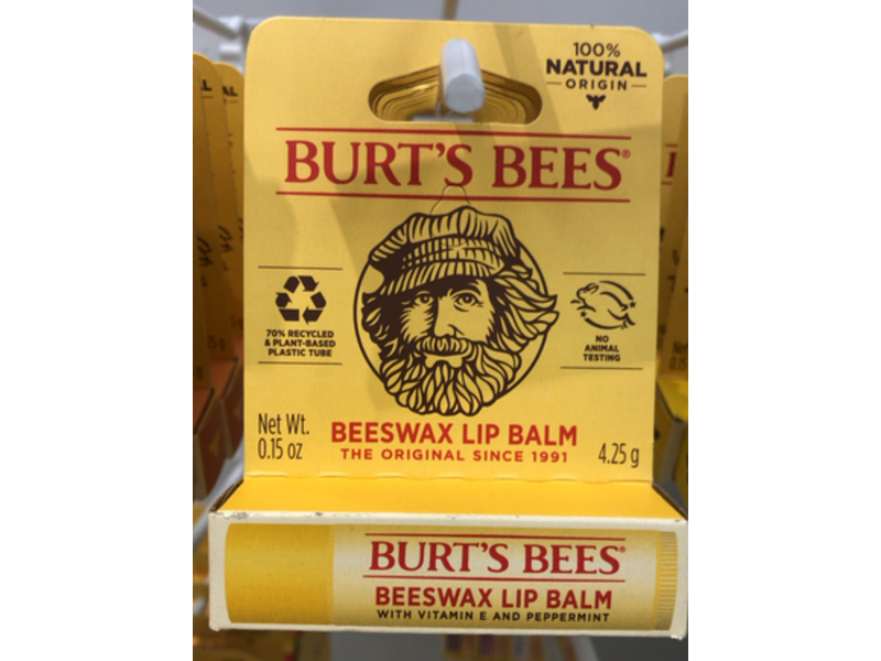 Burt's Bees Beeswax Lip Balm, Vitamin E & Peppermint, 0.15 oz/4.25 g