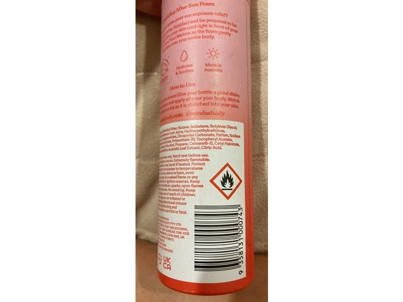 Sundae Cool Your Melons Crackling After Sun Foam, Native River Mint, 5.51 fl oz/163 mL