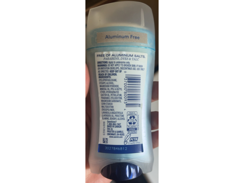 Secret PH Balancing Minerals Deodorant, Real Lavender, 2.4 oz/68 g