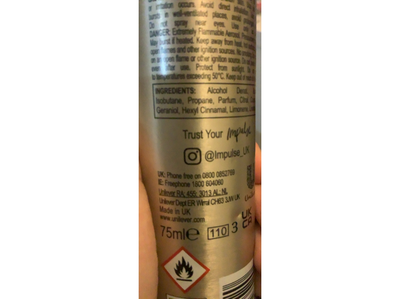 Impulse Very Pink Fine Fragrance Body Spray, Orange Flower & Jasmine, 75 mL, Pack Of 3