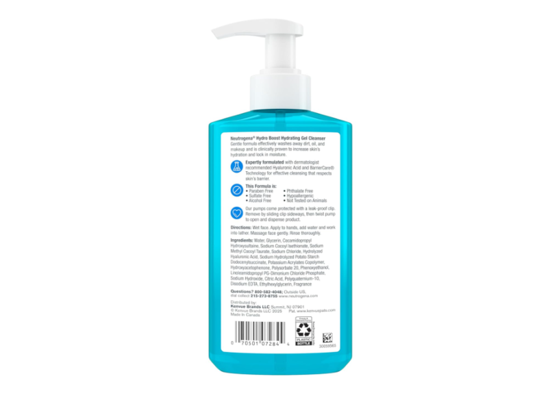 Neutrogena Hydro Boost Hydrating Facial Gel Cleanser, Hyaluronic Acid, 12 fl oz/354 mL