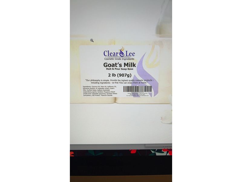 Clear Lee Goat's Milk Melt & Pour Soap Base, 907 g