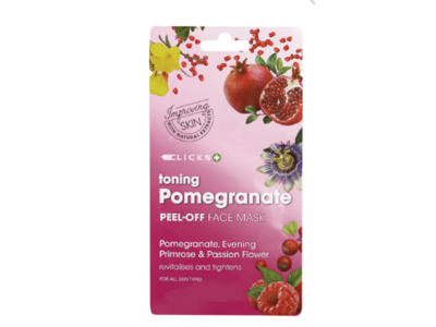 Clicks Toning Peel-Off Mask, Pomegranate, 10 mL