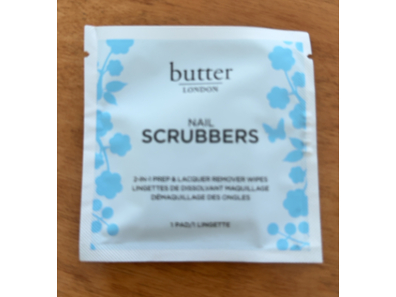 Butter London Nail Scrubbers 2-In-1 Prep & Lacquer Remover Wipes, Pack Of 10