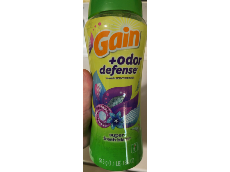 Gain +Odor Defense In-Wash Scent Booster, Super Fresh Blast Scent, 18.2 oz/515 g