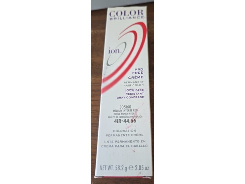 Ion Color Brilliance Permanent Hair Color, 4ir Medium Intense Red, 2.05 oz/58.2 g