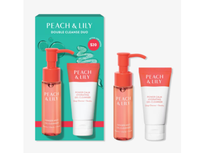 Peach & Lily Double Cleanse Duo, Ginger Melt Oil Cleanser + Power Calm Hydrating Gel Cleanser