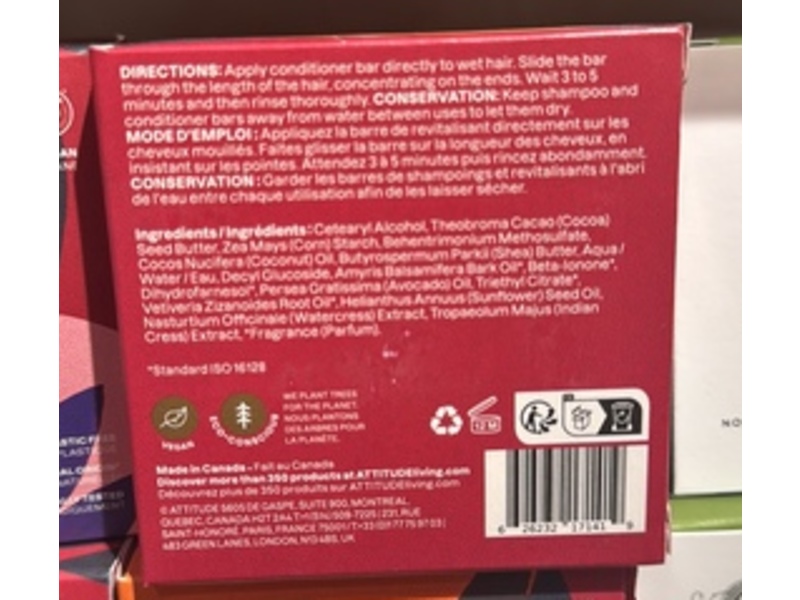 Attitude Leaves Nourishing Conditioner Bar, Sandalwood, 4 oz/113 g