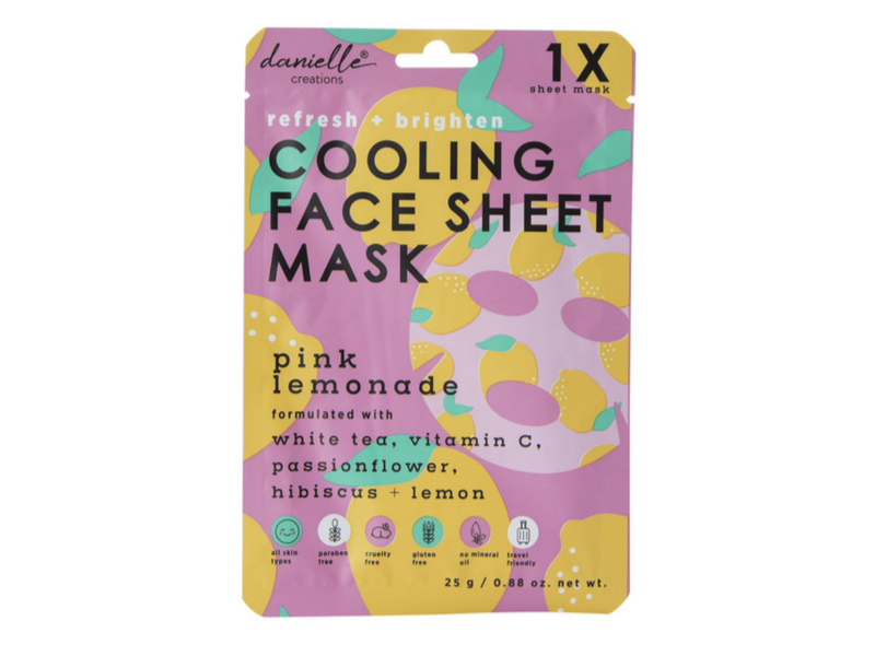 Danielle Creations Cooling Face Sheet Mask, Pink Lemonade, 0.88 fl oz/25 g