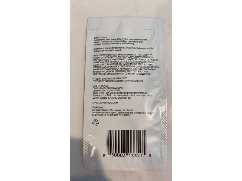 Costa Brazil Óleo Para A Face Kaya Anti-Aging face Oil, 0.16 fl oz/0.5 ml