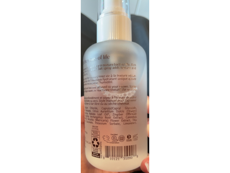 Innersense A Pink Himalayan Salt Spray, I Create Waves, 4 fl oz/118 mL