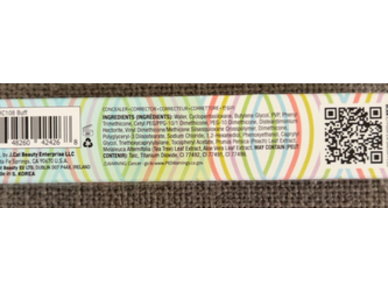 J.Cat Beauty Stay Surance Water-Sealed Zero-Smudge Concealer, Buff, 0.16 fl oz/4.8 mL