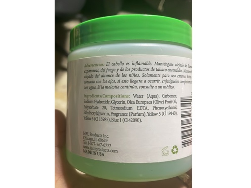 Lusti Styling Gel, Olive Oil, 16 oz/455 g