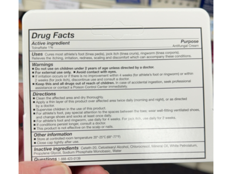 TopCare Athlete's Foot Cream, Tolnaftate, 0.5 oz/14 g