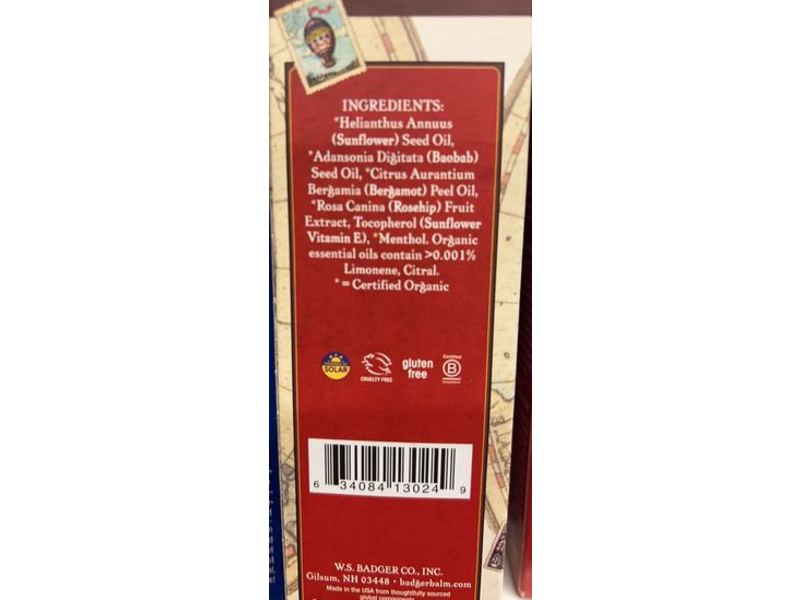 Badger Moisturizing Shave Face Oil, Bergamot & Menthol, 4 fl oz/118 mL