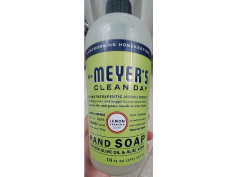 Mrs. Meyer's Clean Day Hand Soap, Lemon Verbena Scent, 16 fl oz/473 mL