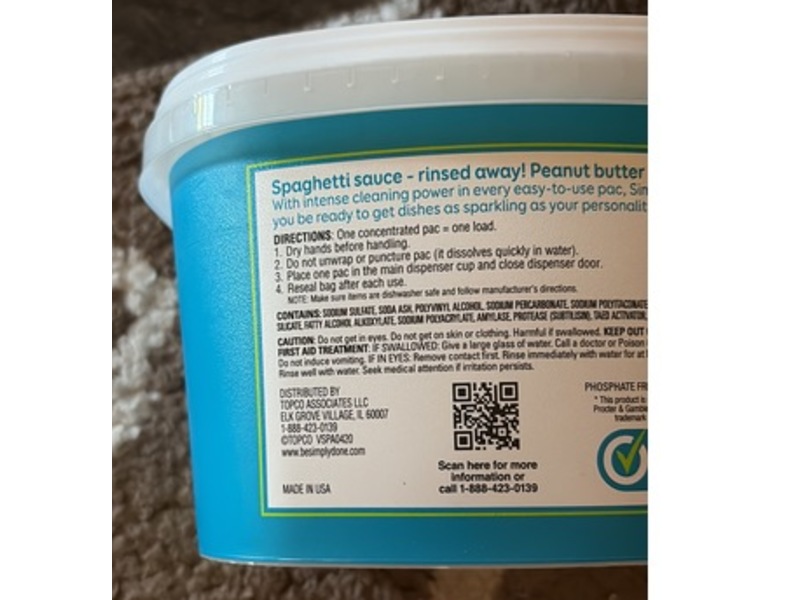 Simply Done Automatic Dishwasher Detergent Dish Pacs, Fresh, 60 Pacs