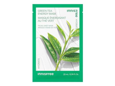 Innisfree Green Tea Energy Facial Sheet Mask, 0.74 fl oz/22 mL