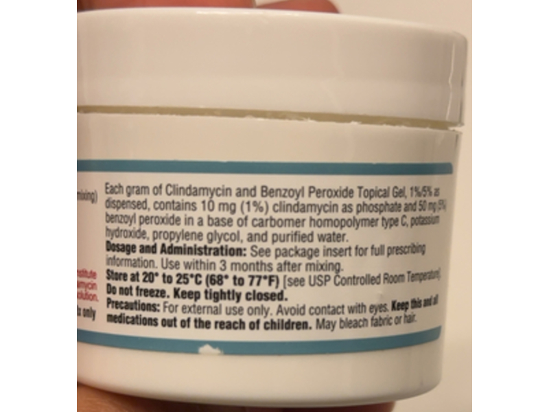 Clindamycin and Benzoyl Peroxide Gel, 1% / 5%, Taro (Rx)