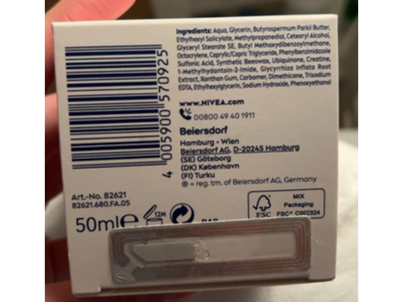 Nivea Q10 Anti Wrinkle Soothing Day Cream, Sensitive, SPF 15, 50 mL