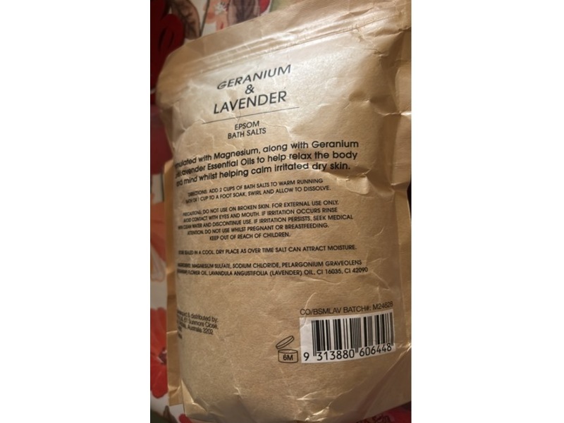 Epsom Bath Salts, Geranium & Lavender, 35 fl oz/1 kg