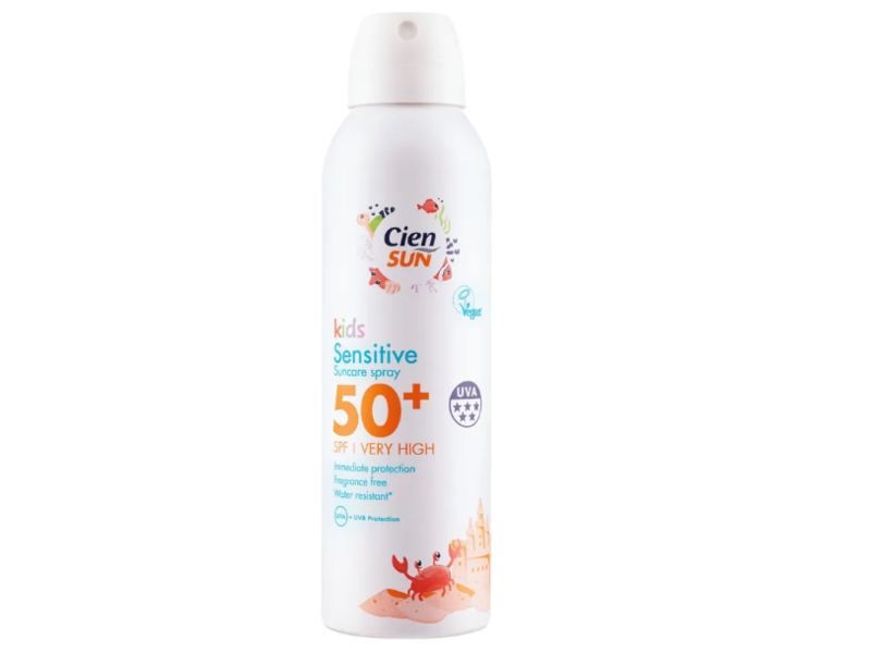 Cien Sun Kids Sensitive Suncare Spray, SPF 50+, Fragrance Free, 200 mL