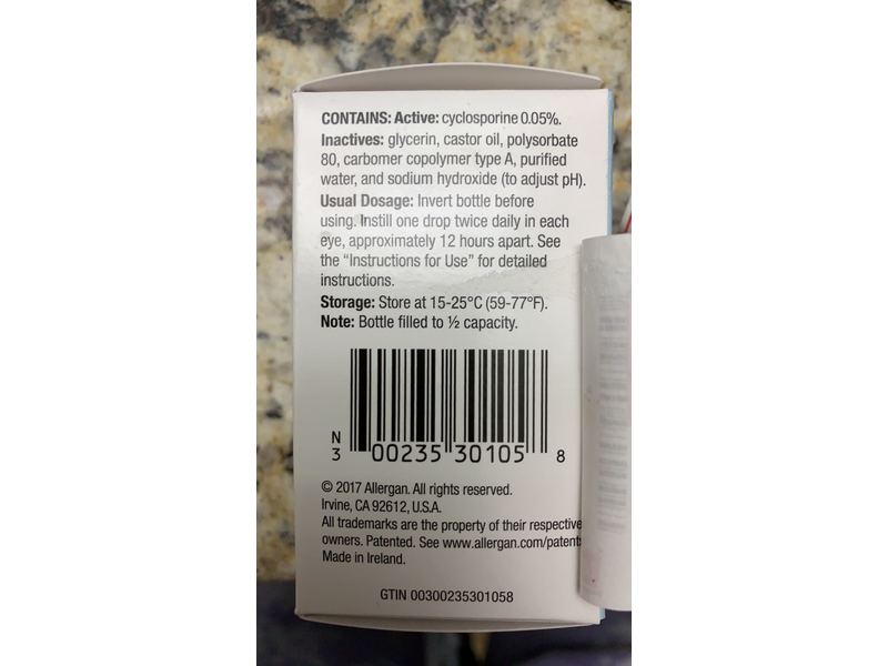 Restasis Multidose (Cyclosporine Ophthalmic Emulsion) 0.05%, 5.5 mL, Allergan (RX)