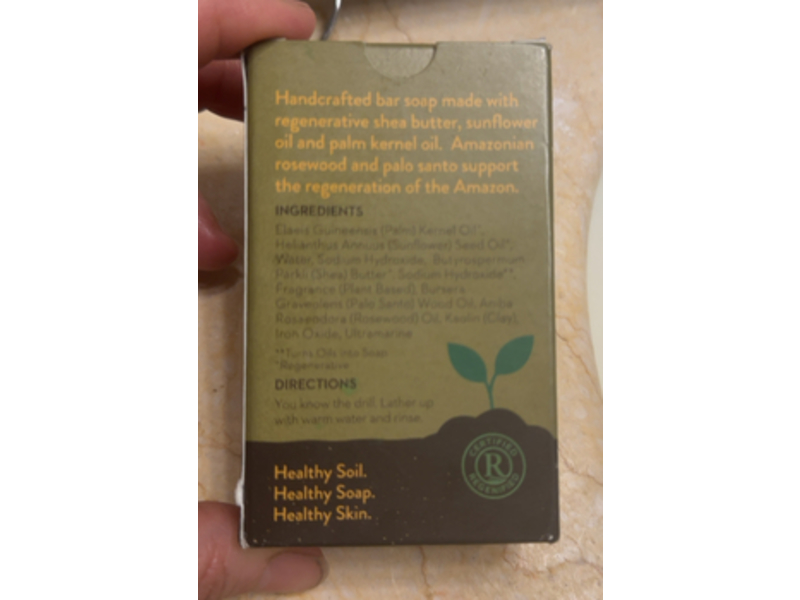 Pacha Soap Co Grounding Peruvian Palo Santo Bar Soap, 4 oz/113 g