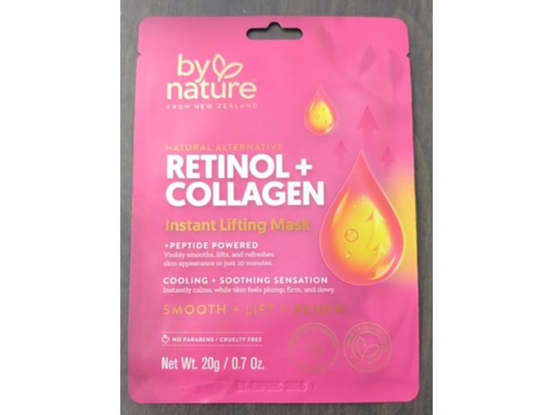 By Nature Instant Lifting Mask, Retinol + Collagen, 0.7 oz/20 g