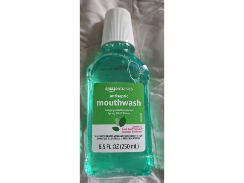 Amazon Basics Antiseptic Mouthwash, Spring Mint, 8.5 fl oz/250 mL