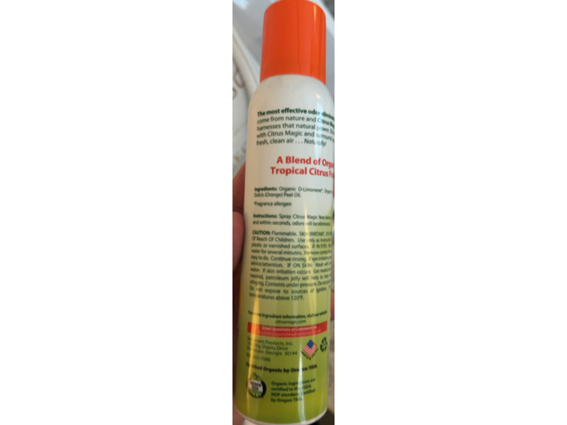 Citrus Magic Organic Zest Odor Eliminating Air Freshener, 3.0 oz/85 g