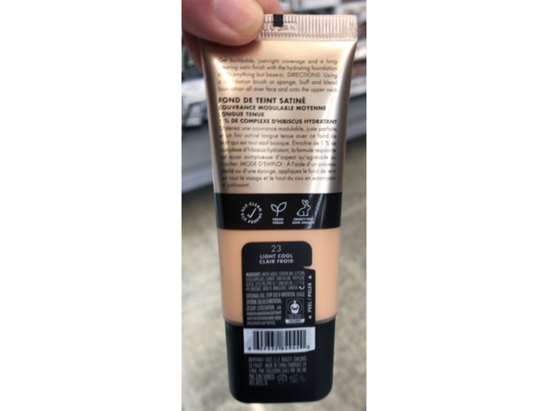 e.l.f. Soft Glam Satin Foundation, 23 Light Cool, 1 fl oz/30 mL