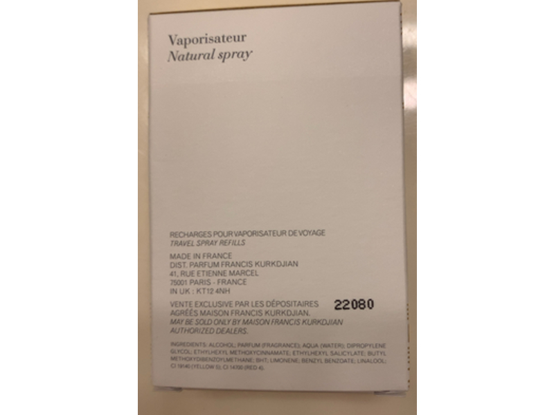 Maison Francis Kurkdjian Paris Eau De Parfum, Baccarat Rouge 540, 0.37 fl oz