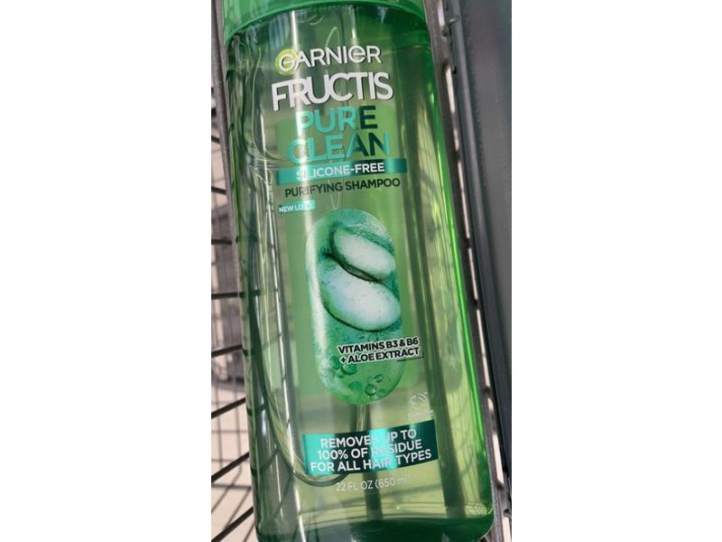Garnier Fructis Pure Clean Shampoo, Vitamin B3 & B6+Aloe Extract, 22 fl oz/650 mL