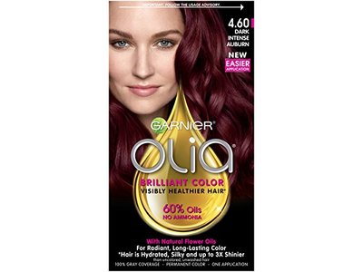 Garnier Olia Oil Powered Permanent Color, 4:60 Dark Intense Auburn