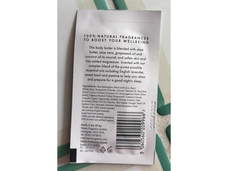 Neom Perfect Night's Sleep Magnesium Body Butter, 0.06 fl oz/2 mL