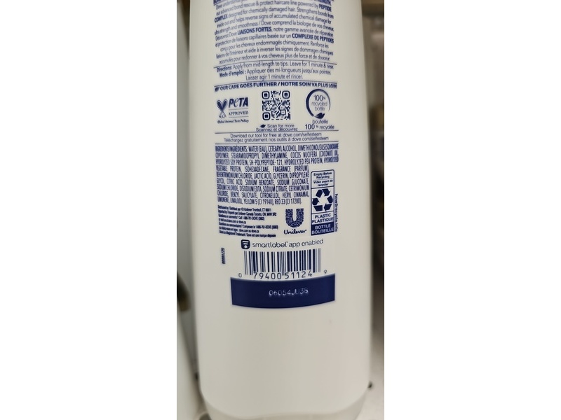 Dove Bond Strength + Peptide Complex Conditioner, 355 mL