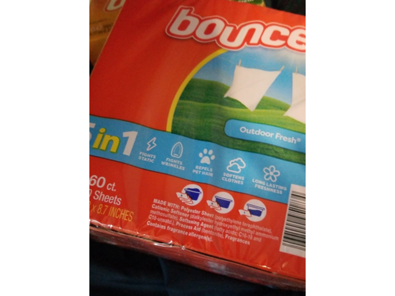 Bounce 5 In 1 Dryer Sheets, Outdoor Fresh, 320 Count