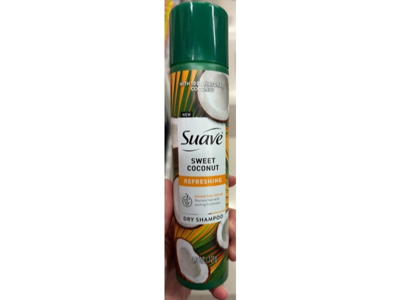 Suave Refreshing Dry Shampoo, Sweet Coconut, 4.3 oz/121 g, Pack Of 12