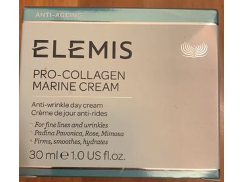 Elemis Pro-Collagen Marine Cream Anti-Wrinkle Day Cream, Padina Pavonica, Rose. Mimosa, 1.0 fl oz.30 mL