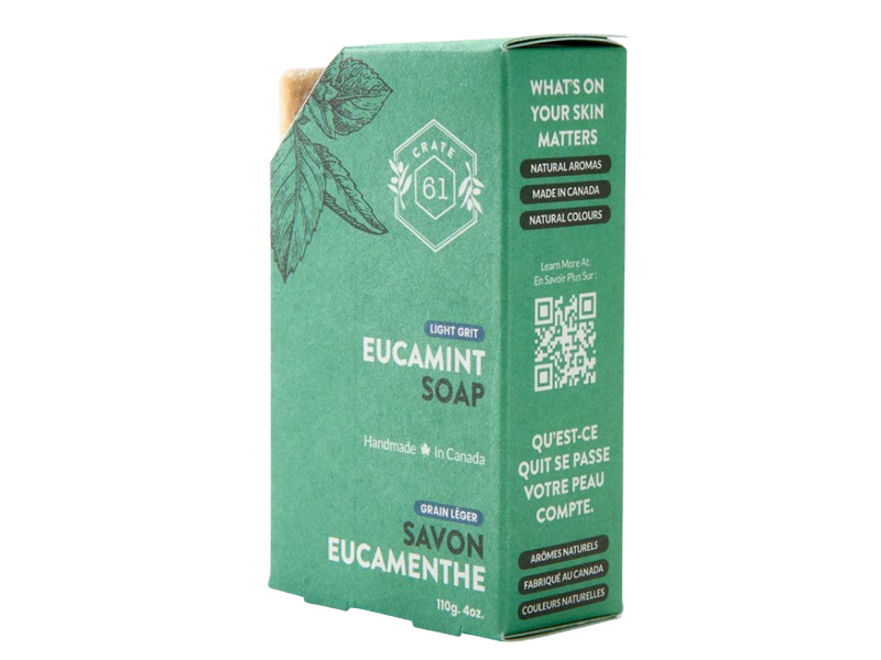 Crate 61 Light Grit Eucamint Bar Soap, 4 oz/110 g