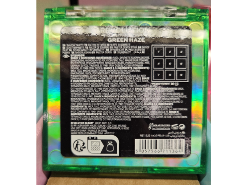 Revolution Ultimate Neons Eyeshadow Palette, Green Haze, 0.02 oz/0.75 g