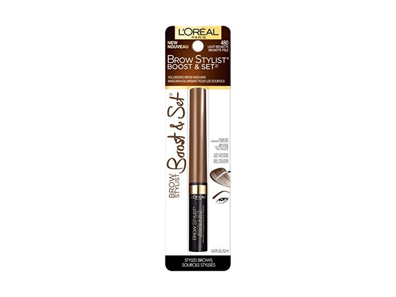 L'Oreal Paris Brow Stylist Boost & Set Volumizing Mascara, 480 Light Brunette, 0.10 oz/3.2 mL