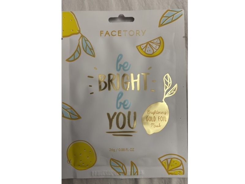 Facetory Brightening Gold Foil Mask, Be Bright Be You, 0.88 fl oz/26 g, Pack of 5