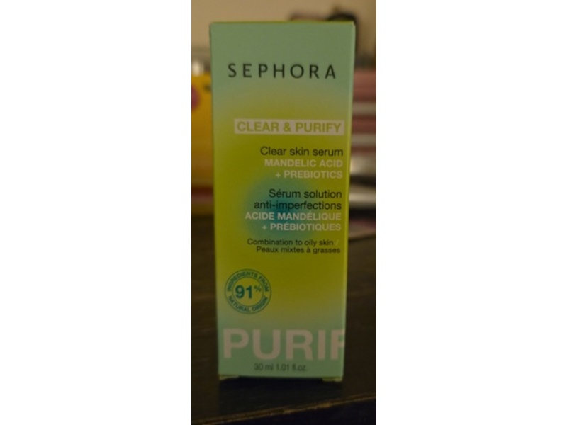 Sephora Clear & Purify Serum, Mandelic Acid + Prebiotics, 1.01 fl oz/30 mL
